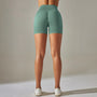 Ribbed Seamless High-Waist Yoga Shorts for Women