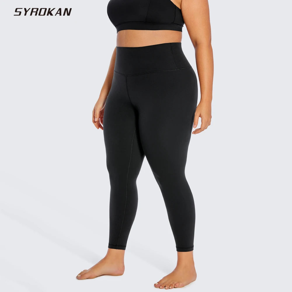 SYROKAN Plus Size High-Waisted Yoga Leggings