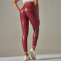 PU Leather High-Waist Push-Up Leggings for Women