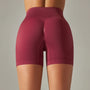 Ribbed Seamless High-Waist Yoga Shorts for Women